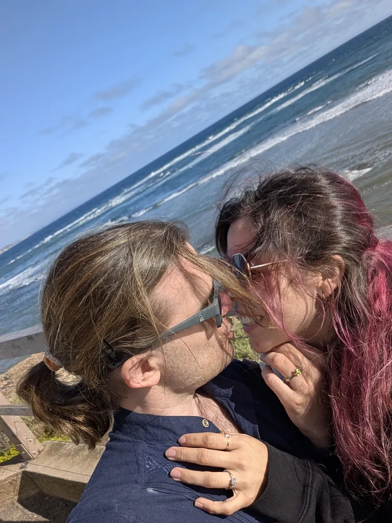 Bibi and Coco kissing and displaying their beautiful rings, Australia